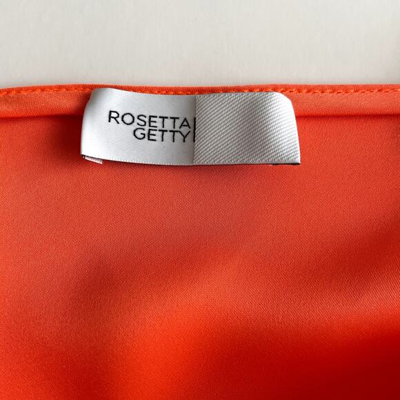 NWT Rosetta Getty Twist Front Slip Dress Size 10 Orange Fluid Satin - Picture 6 of 16